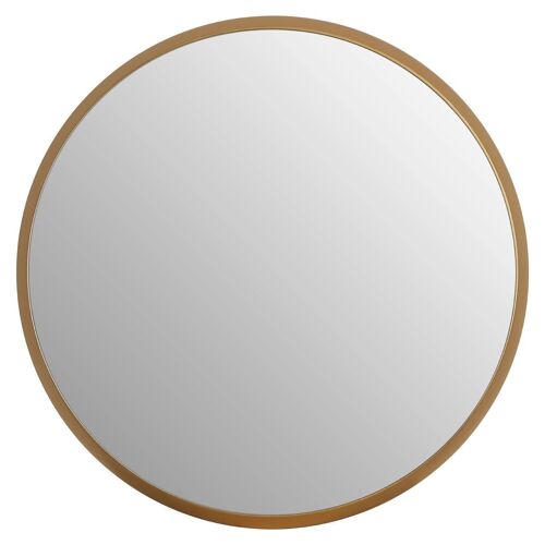Large Round Wall Mirror with Gold Frame