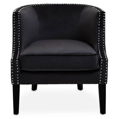 Larissa Black Velvet Studded Chair