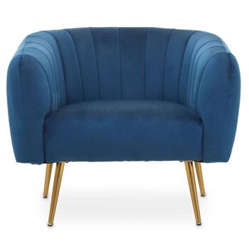 Chaise en velours bleu Larissa 1