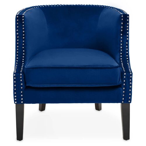 Larissa Blue Velvet Studded Chair