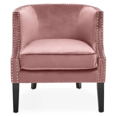 Larissa Pink Velvet Studded Chair