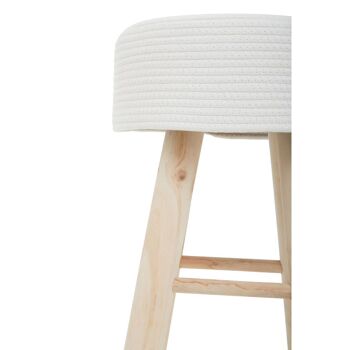 Tabouret en corde de coton blanc Lentigo 4