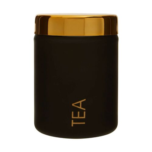 Liberty Black Enamel Finish Tea Canister