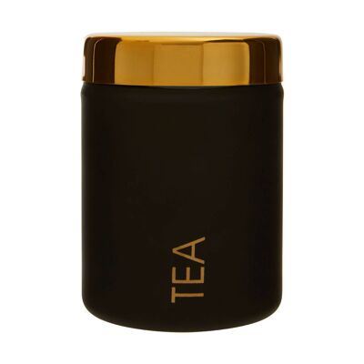 Liberty Black Enamel Finish Tea Canister