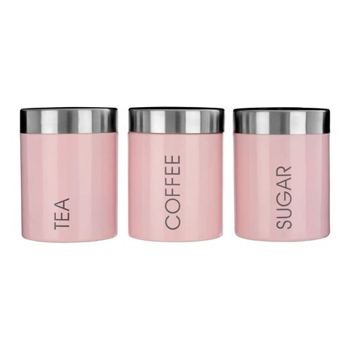 Liberty Light Pink Enamel Canisters