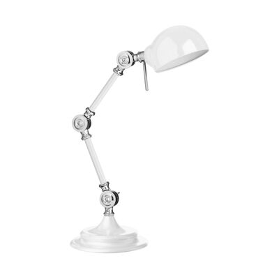 Library White Adjustable Table Lamp