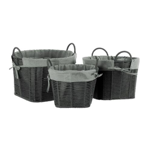 Lida Grey Round Storage Baskets - Set of 3