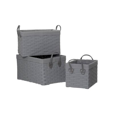 Lida Lattice Grey Rectangular Storage Baskets