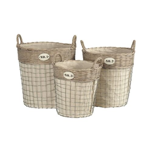 Lida Round Laundry Baskets - Set of 3