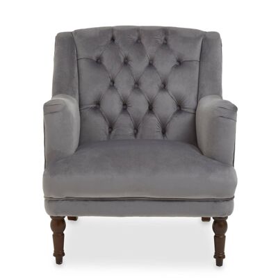 Lily Grey Velvet Armchair