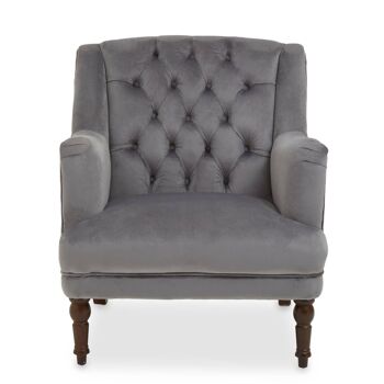 Fauteuil Lily Velours Gris 6