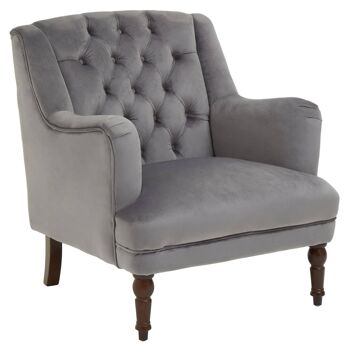 Fauteuil Lily Velours Gris 8