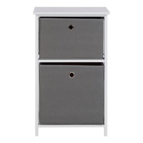 Lindo 2 Grey Fabric Drawers Cabinet