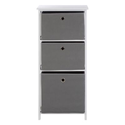 Lindo 3 Grey Fabric Drawers Cabinet