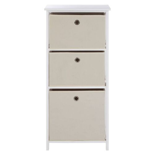 Lindo 3 Natural Fabric Drawers Cabinet