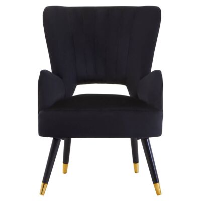 Loretta Black Velvet Cut Out Back Chair