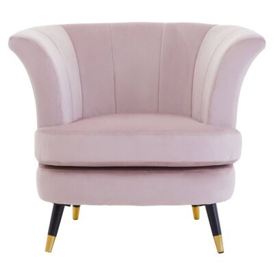 Loretta Dusky Pink Velvet Scalloped Chair