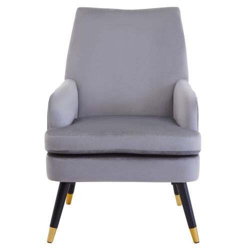 Loretta Grey Velvet Armchair