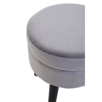 Tabouret en velours gris Loretta 5