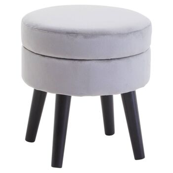 Tabouret en velours gris Loretta 8