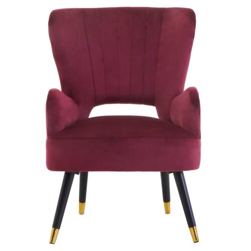 Loretta Wine Velvet Cut Out Back Chair