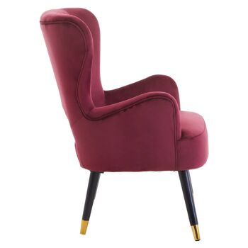 Chaise à dossier découpé en velours vin Loretta 9