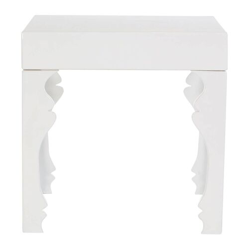 Luis White High Gloss Side Table