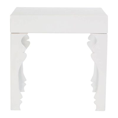 Luis White High Gloss Side Table