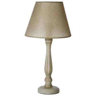 Maine Lined Wooden Candlestick Table Lamp