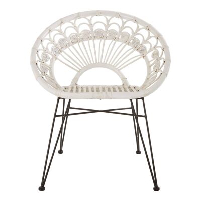 Manado White Rattan Chair