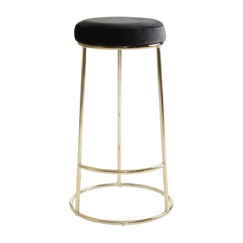 Tabouret de bar haut Manhattan en velours noir 1