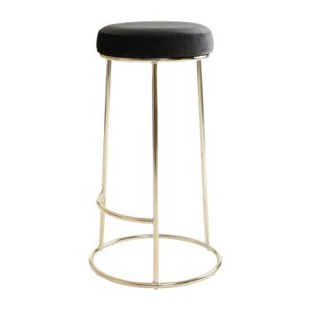 Tabouret de bar haut Manhattan en velours noir 4