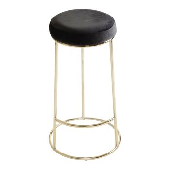 Tabouret de bar haut Manhattan en velours noir 8