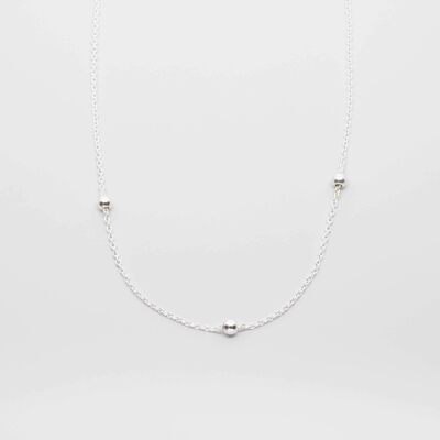 triple ball necklace - silver