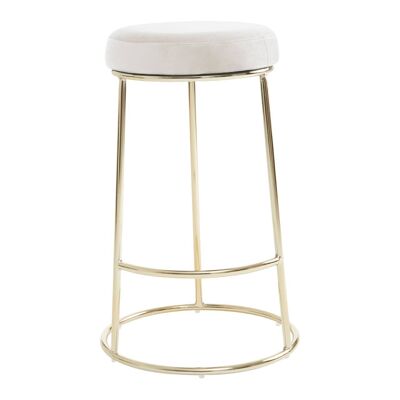 Manhattan Cream Velvet Bar Stool