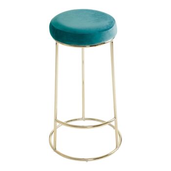 Tabouret de bar haut en velours vert Manhattan 3