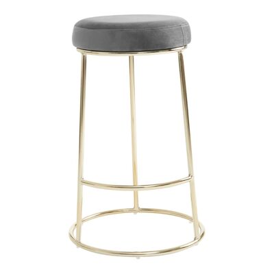 Manhattan Grey Velvet Bar Stool