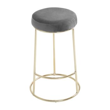 Tabouret de bar en velours gris Manhattan 3