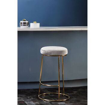 Tabouret de bar en velours gris Manhattan 5