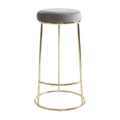 Manhattan Grey Velvet Tall Bar Stool