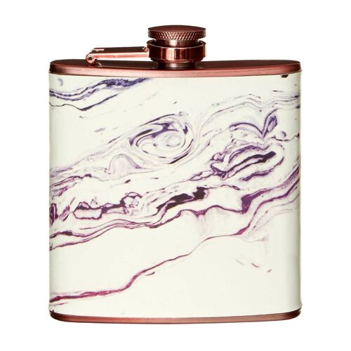 Marble Effect Rose Gold Hip Flask