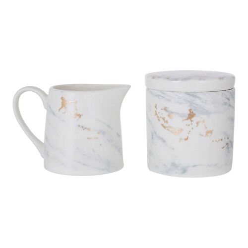 Marble Luxe Sugar Pot and Creamer
