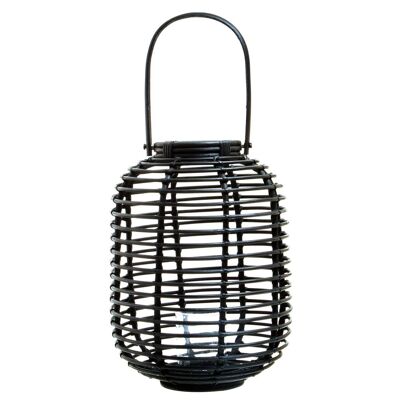 Mataram Black Rattan Candle Holder