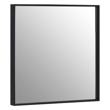Miroir mural moyen carré noir mat 3