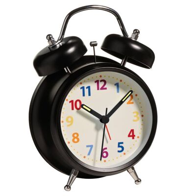 Matt Black Metal Alarm Clock