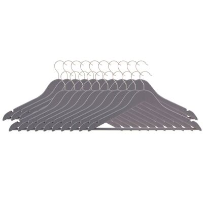 Matte Grey Clothes Hangers - Set of 20