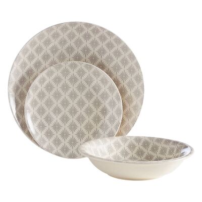 Maya Grey/White 12 pc Dinner Set