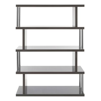 Maze 4 Tier Grey Gloss Shelf Unit