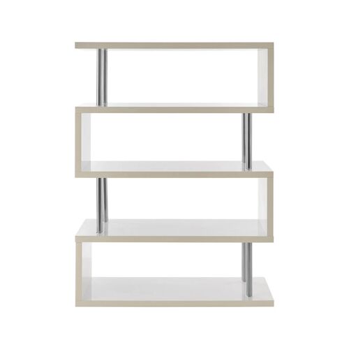 Maze 4 Tier White Gloss Wide Shelf Unit