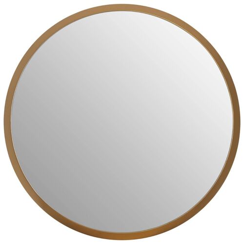 Medium Round Wall Mirror with Gold Frame